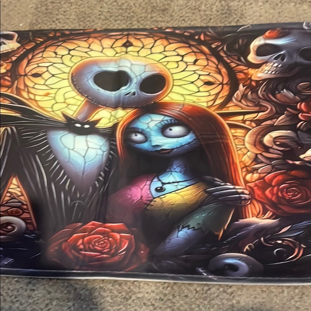 Vibrant Nightmare Before Christmas Art Print 3 piece bathroom set 3'by6' rug